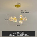 Nordic Glass Ball Pendant Light Gold/Black Dining Living Room Decor Afralia™