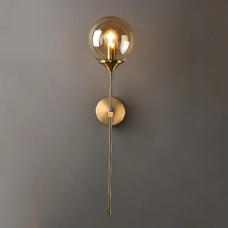Gold Glass Ball Wall Lamp for Living Room Decor