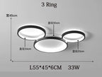 Nordic Remote Control LED Ceiling Lamp for Living Room, Study Room - Modern & Creative