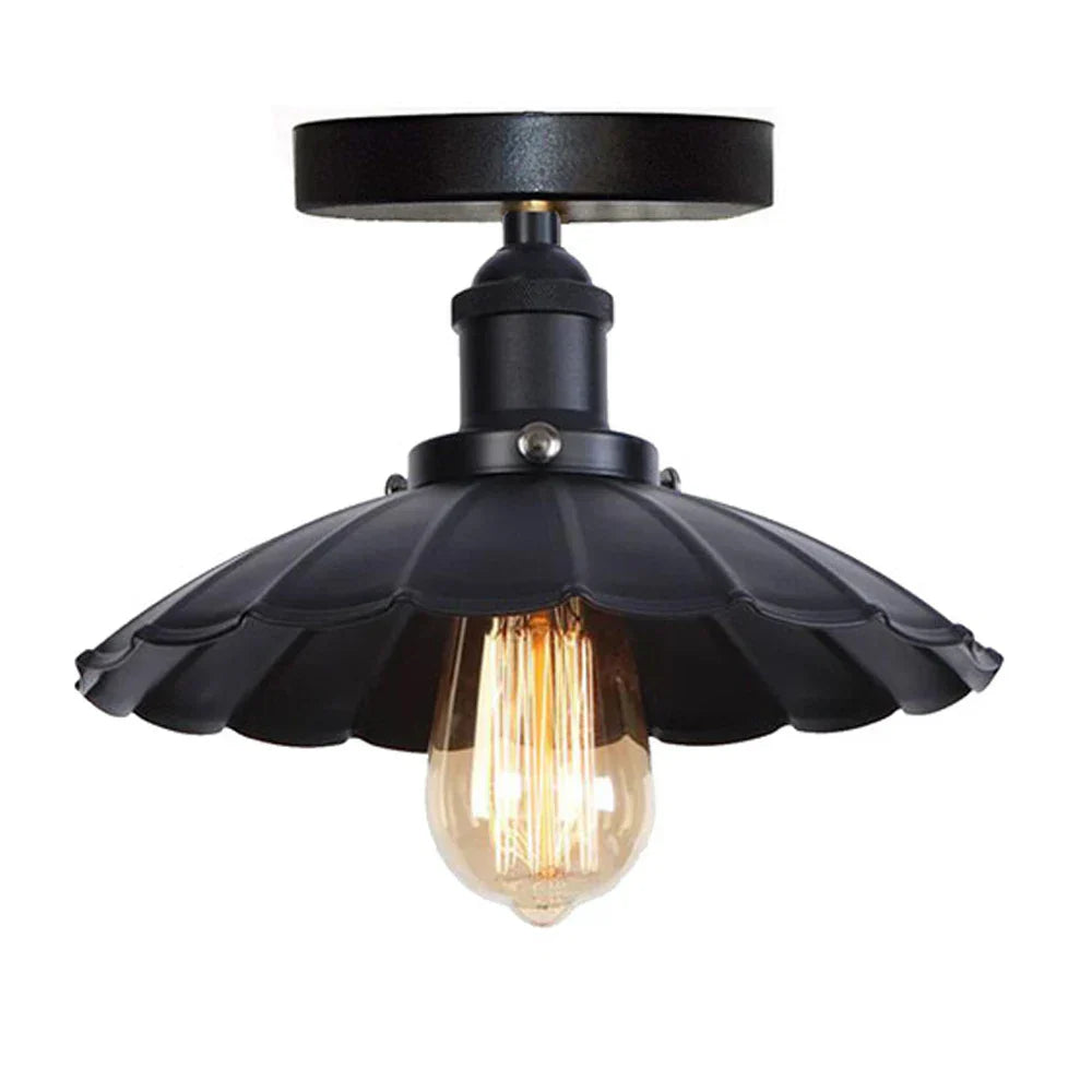 Iron Ceiling Light: Vintage Industrial Flush Mount for Home Bedroom Kitchen Living Room