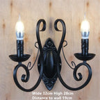 Black Wrought Iron Loft Chandelier for Living Room, Bar, Restaurant - Retro Industrial Style