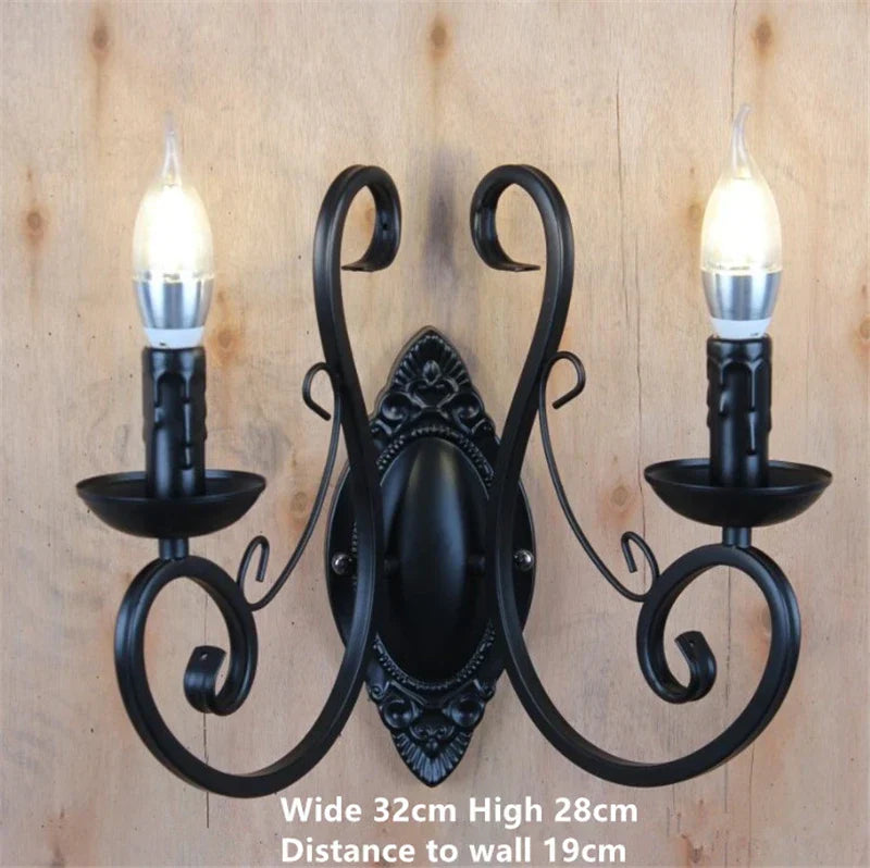 Black Wrought Iron Loft Chandelier for Living Room, Bar, Restaurant - Retro Industrial Style