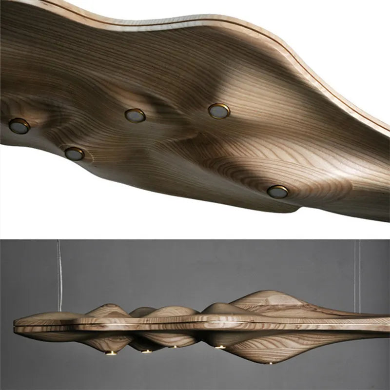 Nordic Wood Resin Pendant Lamp by - Modern Indoor Lighting Decor