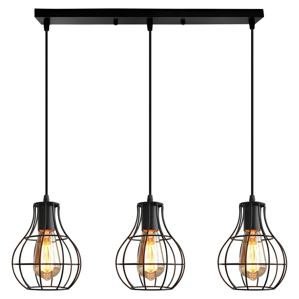Modern Black Cage LED Pendant Light for Home & Commercial Lighting