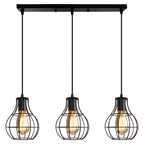 Modern Black Cage LED Pendant Light for Home & Commercial Lighting