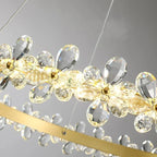 Crystal LED Chandelier: Luxury Lighting for Living, Dining, Kitchen - Elegant Iron & Aluminum Design