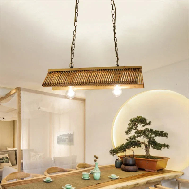 Bamboo Pendant Chandelier: Chinese Classic for Kitchen, Cafe, Bar, Inn, Restaurant Lighting