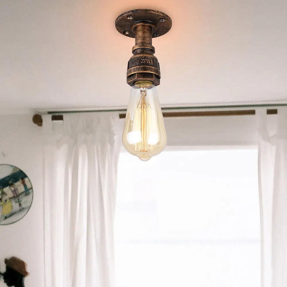 Vintage Retro Pipe Ceiling Lights Industrial Iron Pipe Lamps