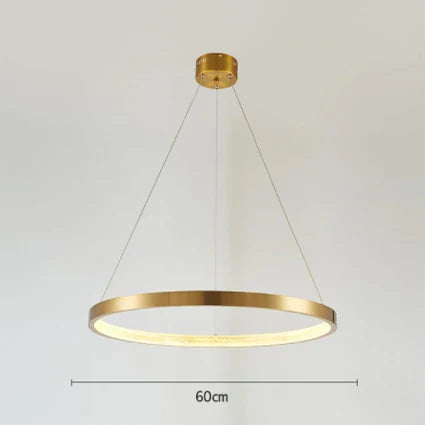 Gold Circle Chandelier Creative LED Lighting Modern Indoor Fixtures