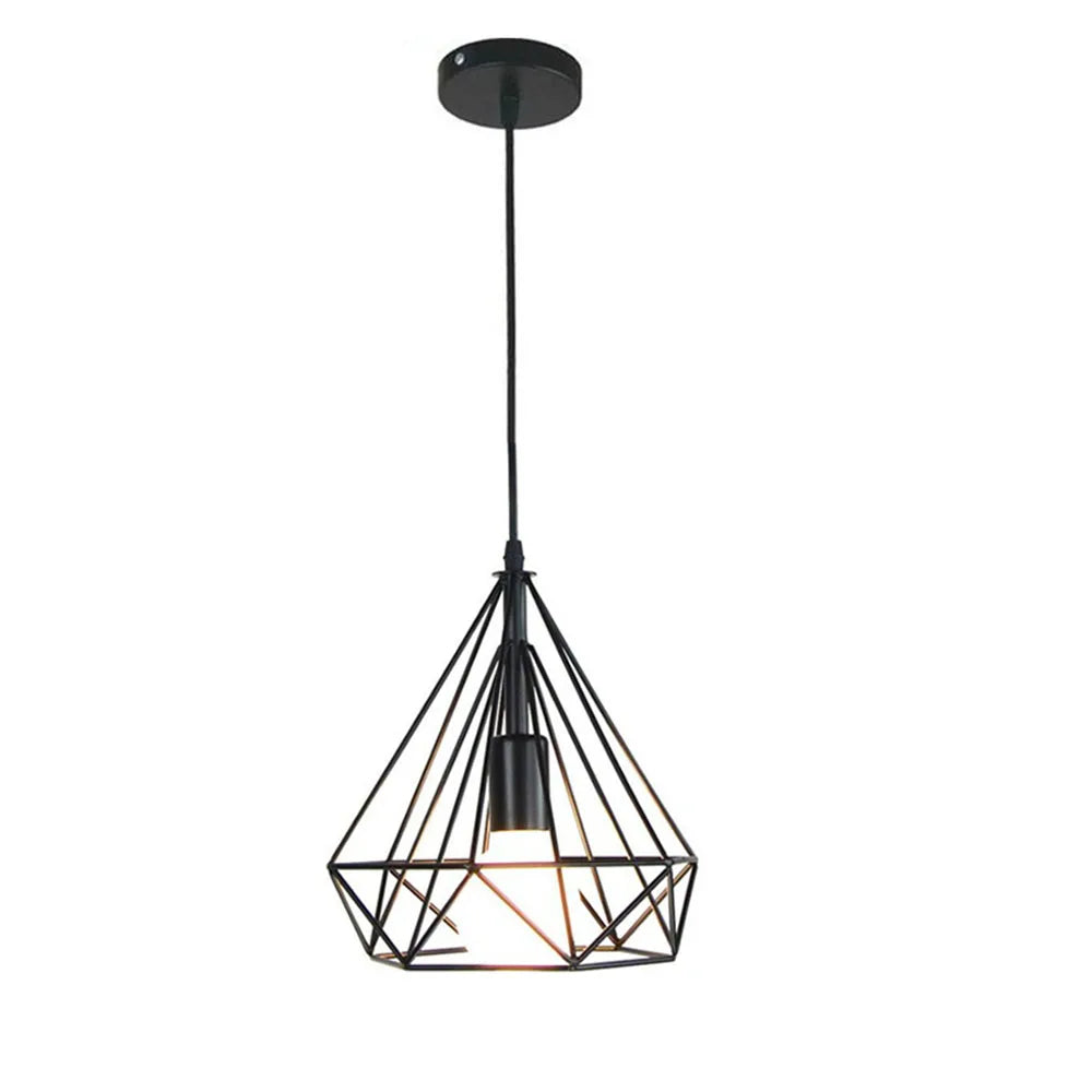 Industrial LED Pendant Light Vintage Loft Cage Hanging Lamp for Home Decor