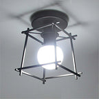 Vintage LED Metal Cage Ceiling Light Fixture for Home Decor