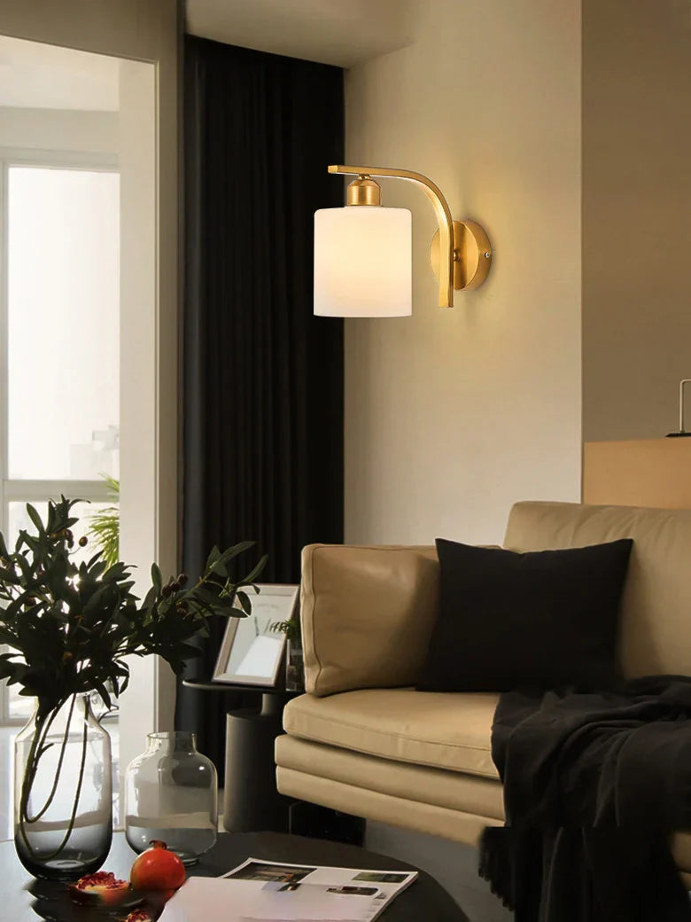 Brass Glass Wall Sconce Lighting, Classic Nordic Loft Interior Fixture