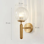 Glass Shade Gold Wall Lamp for Bedroom Loft Design, Up Down Iron LED Wall Lights