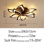 Remoteled Ceiling Chandelier: Modern Art Deco Lighting Fixtures for Living, Dining, Bedroom