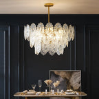 Luxury French Glass Flower Chandelier by - Vintage Nostalgic Modern Design
