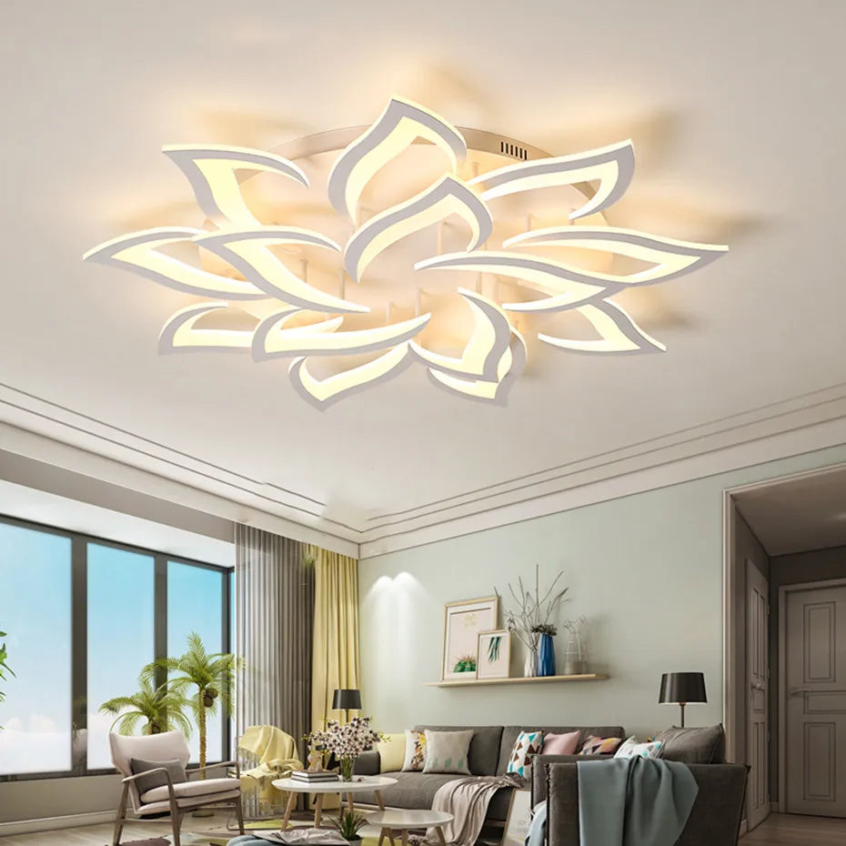 Remoteled Ceiling Chandelier: Modern Art Deco Lighting Fixtures for Living, Dining, Bedroom
