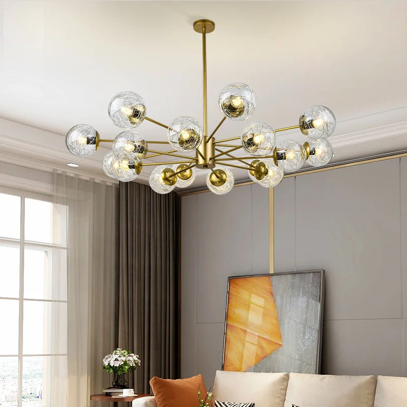 Glass LED Chandeliers: Modern Dining Room Bedroom Living Room Pendant Lights
