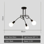 Modern Rod Iron Sputnik Chandelier Vintage Ceiling Lamp for Home Lighting