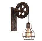 Industrial Pulley Wall Lamp Adjustable Sconce Light Fixture Loft Cafe Bar