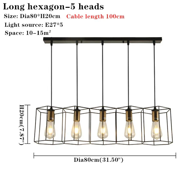 Multi-Head Chandelier: Stylish, Adjustable Wrought Iron Pendant Light for Bedroom, Dining Room, Kitchen