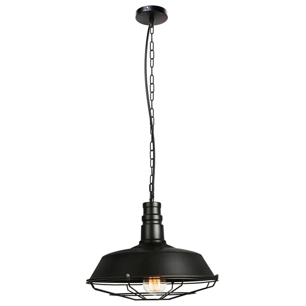 Iron Pendant Light Vintage Loft Bar Lighting Nordic Handing Lampshade