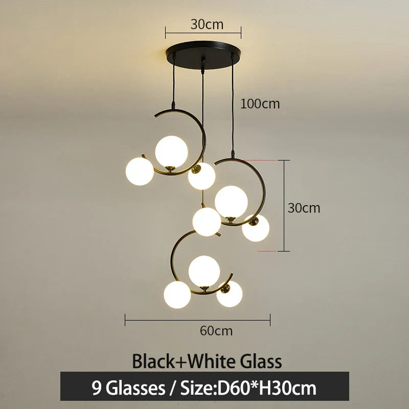Glass Ball Pendant Light | Modern Nordic G9 LED Lamp for Living Room & Bedroom