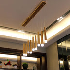 Solid Wood Pendant Light: LED Art Deco for Restaurant, Bar, Living Room