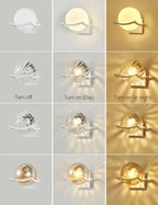 Moon Glass Wall Lamp for Bedroom Decoration - LED Night Light Fixtures