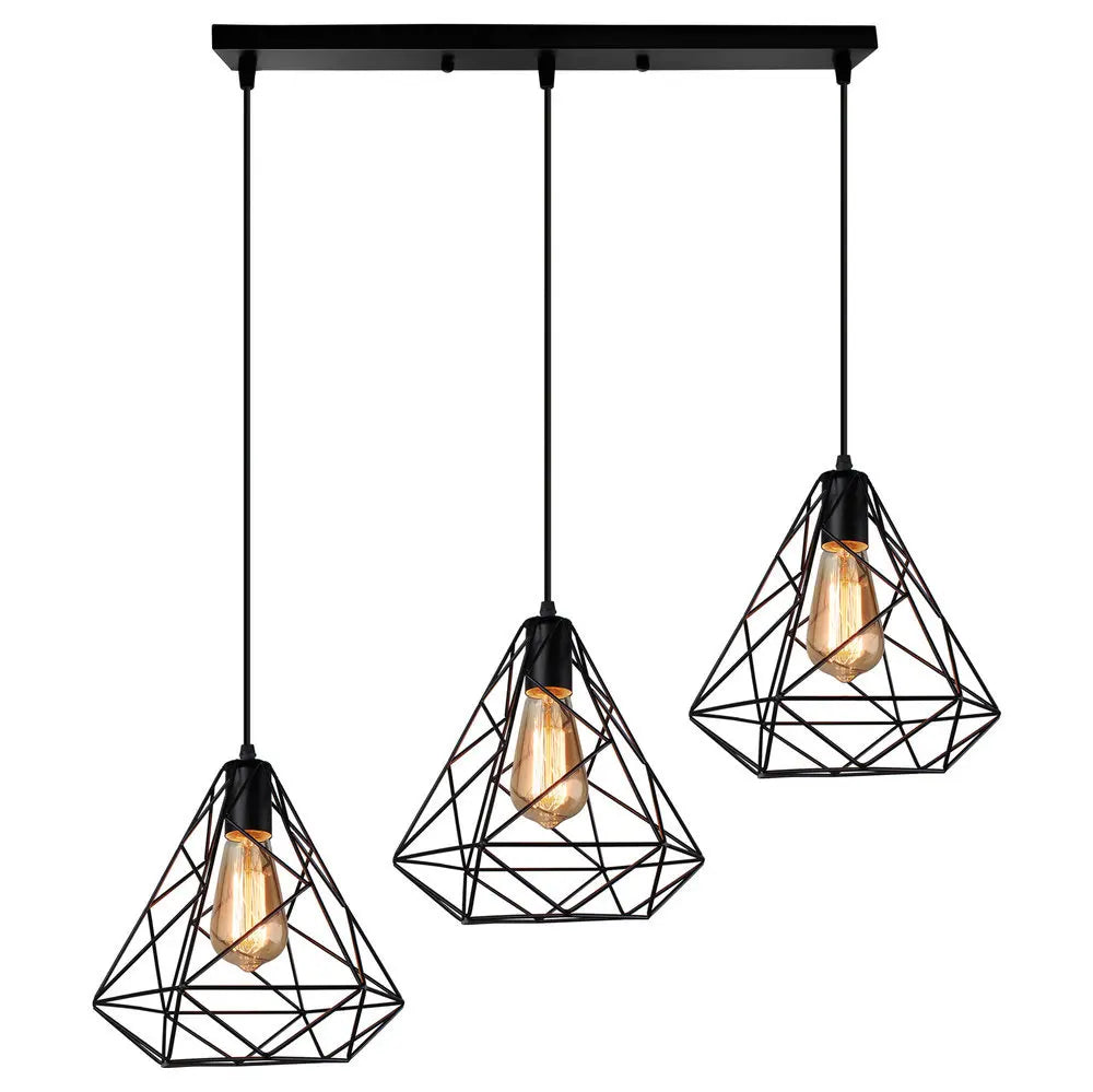 Modern Black Cage LED Pendant Light for Home & Commercial Lighting