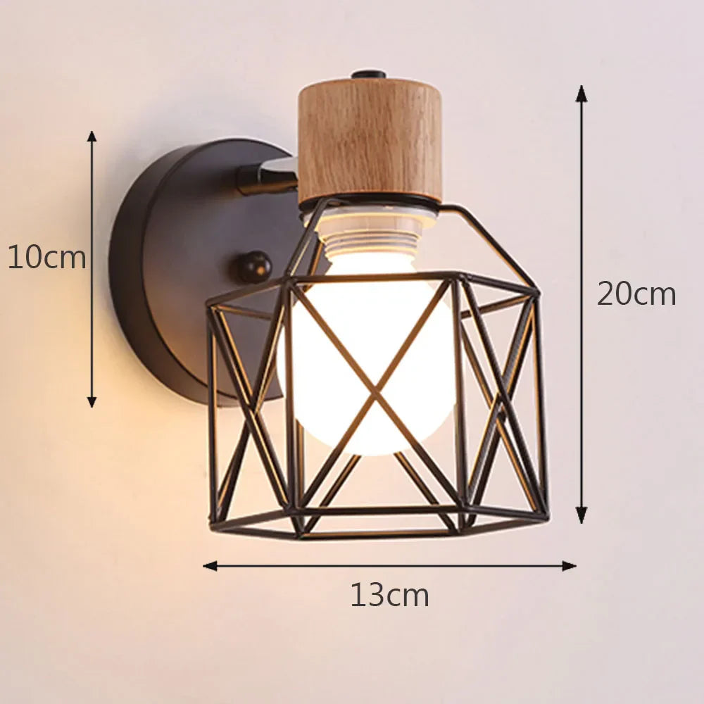 Iron Cage LED Wall Light for Home Decor Indoor Lighting Fixture