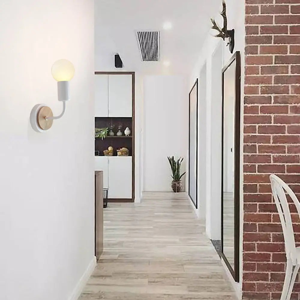 Modern Nordic Wooden Sconce Wall Lamp Indoor Home Light Fixture