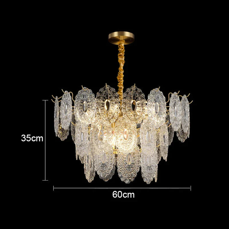 Luxury French Glass Flower Chandelier by - Vintage Nostalgic Modern Design