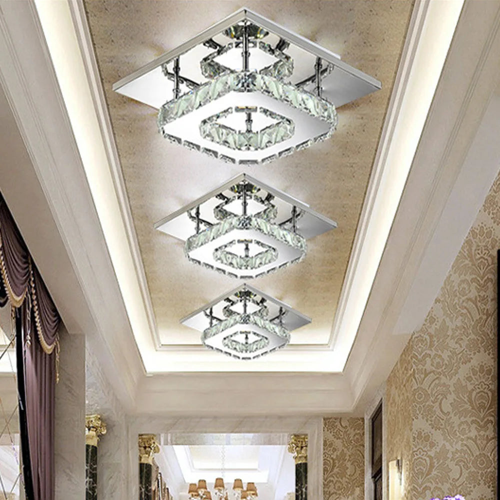 LED Crystal Ceiling Chandelier for Home Decor in Modern Nordic Style