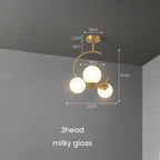 Gold Glass Ball Chandelier for Living Room Kitchen Bedroom - 220V 110V