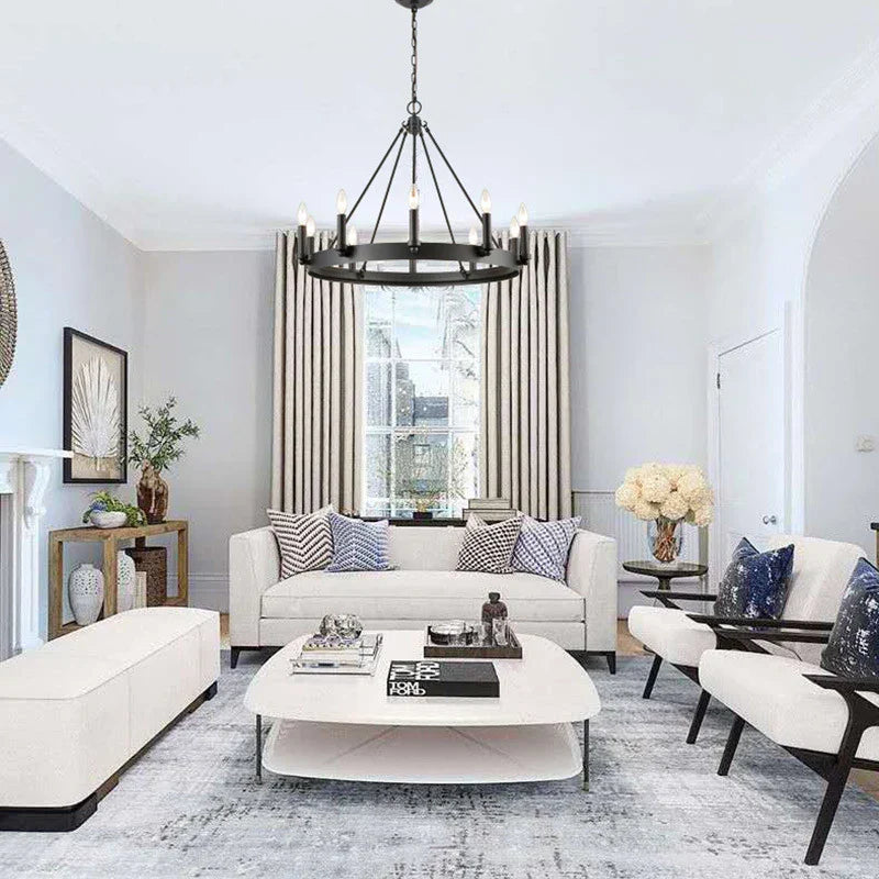 Industrial Vintage Iron Chandelier Pendant Lights for Kitchen Bedroom Living Room