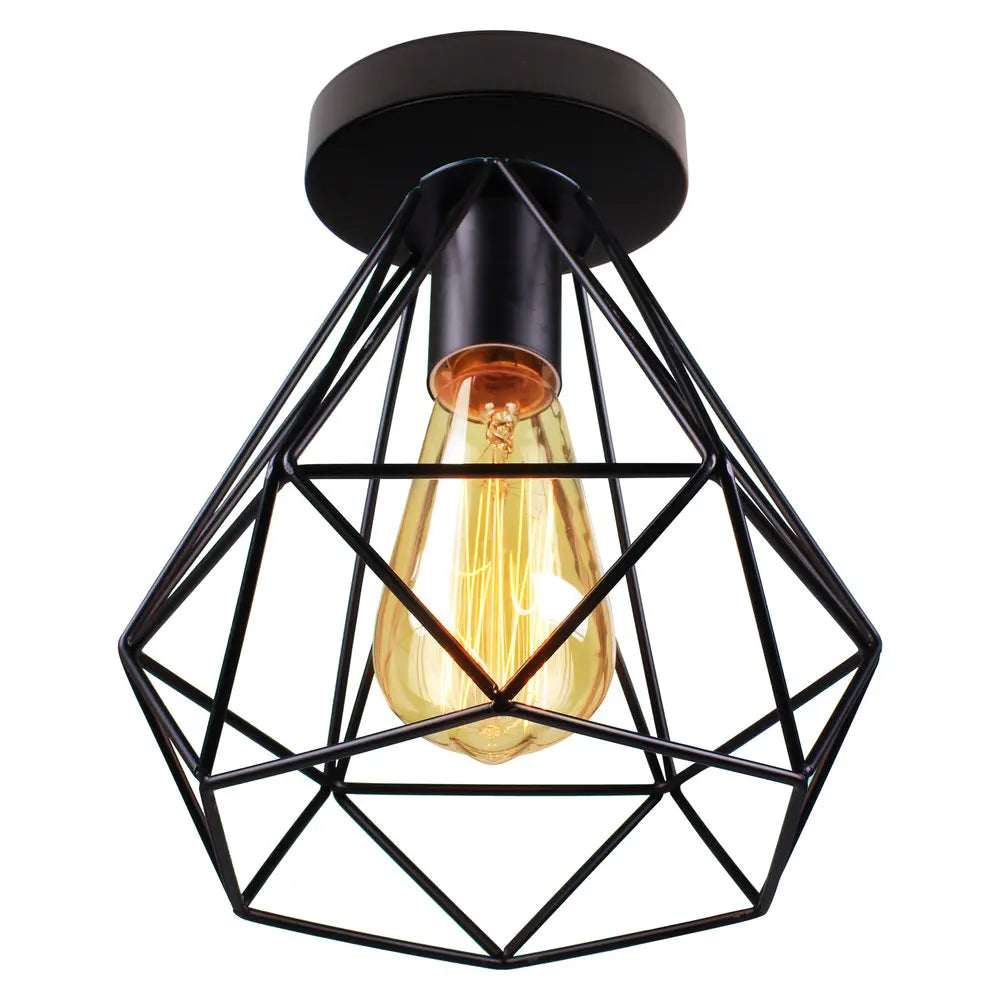 Vintage Industrial LED Ceiling Light Shade for Living Room Kitchen Cage Home Decor