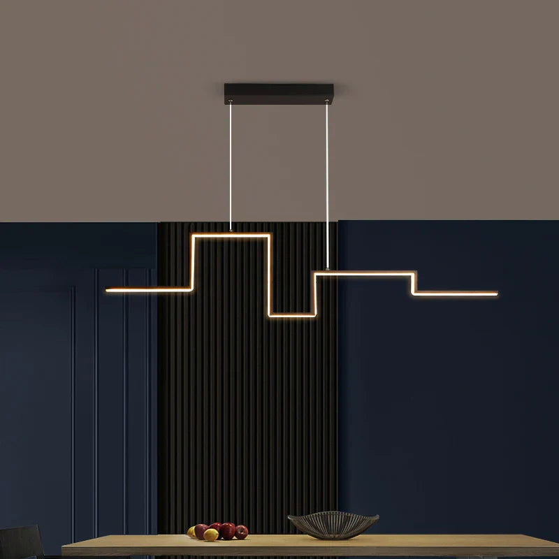 Nordic Geometry Black LED Chandelier for Living & Dining Room, Bar, Shop
