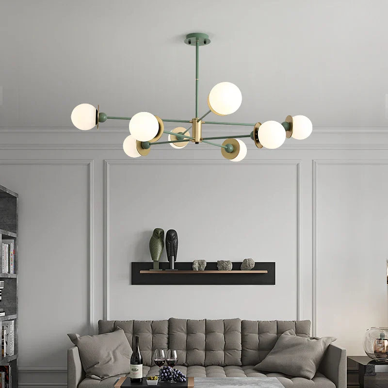 Modern Glass Ball LED Chandelier for Living Room, Dining Room, Study & Ceiling Lighting