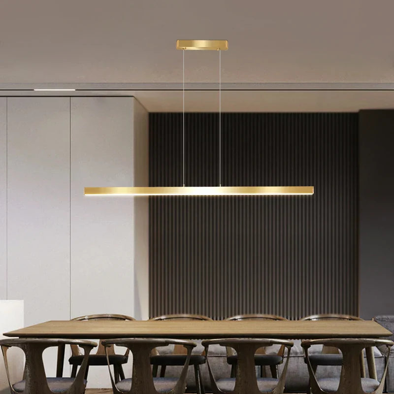 Nordic Pendant Light for Dining Room Bar Office - Modern Long Hanging Fixture