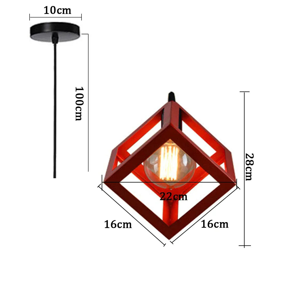 Nordic Vintage LED Pendant Light Colorful Hanging Fixture for Home and Hospitality