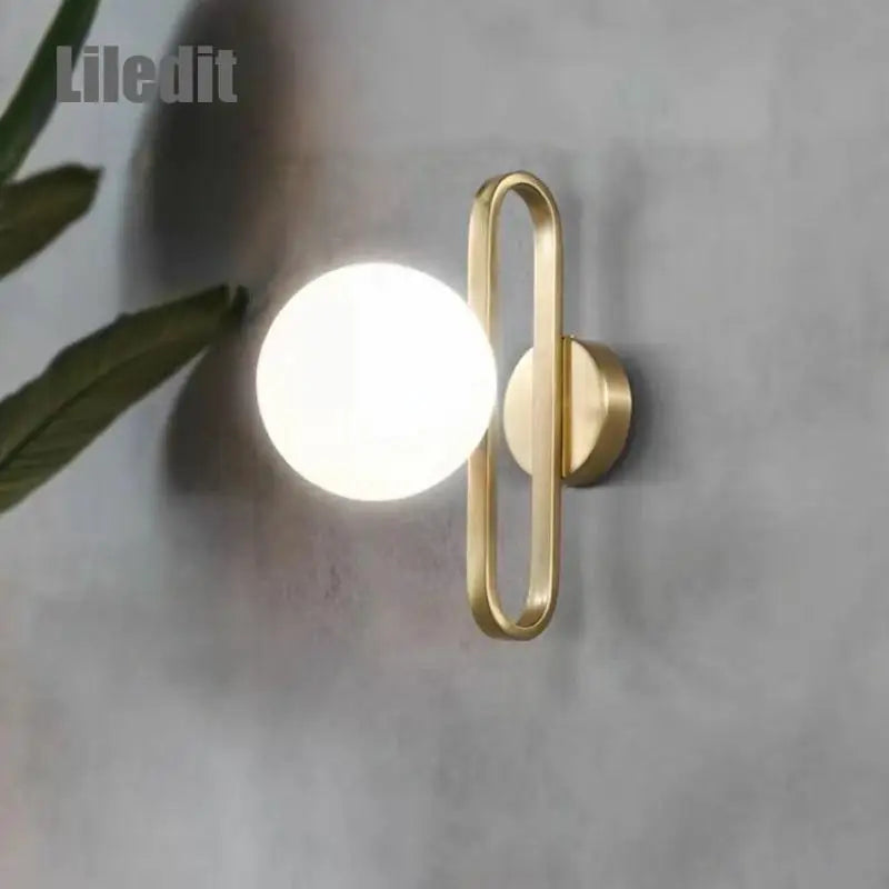 Glass Metal LED Wall Light for Bathroom Kitchen Simple Decor Hallway Sconces