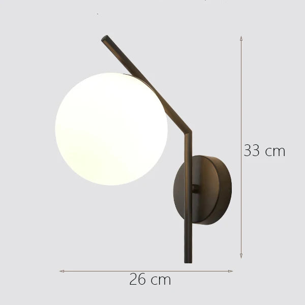 Nordic Glass Wall Lamp Modern LED Bedroom Living Room Light Fixtures