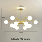 Nordic Crystal Glass Chandelier with E27 Lamp Holder for Livingroom Bedroom Diningroom by Afralia™