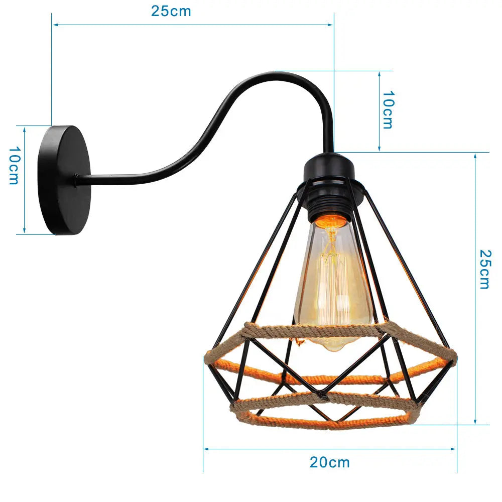Diamond Cage Iron Pendant Light for Living Dining Bedroom