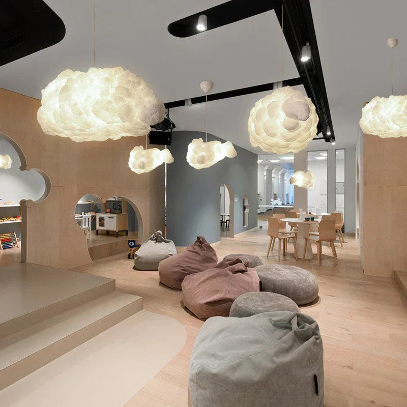 LED Cloud Chandelier: Floating Cotton Cloud Pendant Lamp for Nursery, Living Room, Kids Room
