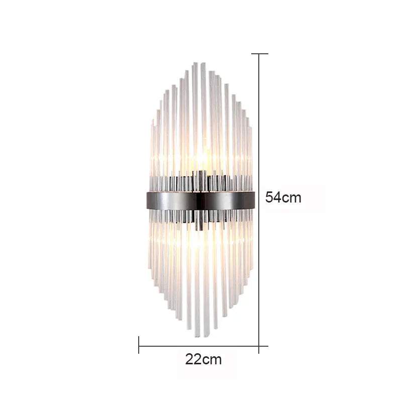 Glass Rod Crystal Wall Lamp: Modern Nordic Light Luxury for Bedroom, Living Room
