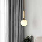 Glass Ball LED Pendant Light for Bedroom and Bar, Modern Globe Hanging Ceiling Lamp