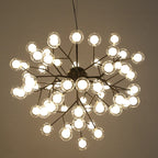 Heracleum Firefly Glass Ball Chandelier: Gold Luxury Lighting for Dining Kitchen Staircase