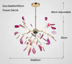 Agate Branch Chandelier - Nordic Glass LED Globe for Bedroom, Kitchen, Dining Room