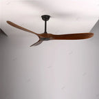 60" Solid Wood DC Ceiling Fan with Remote Control
